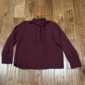 NWOT LOFT Elegant Burgundy Women's Top Sz S